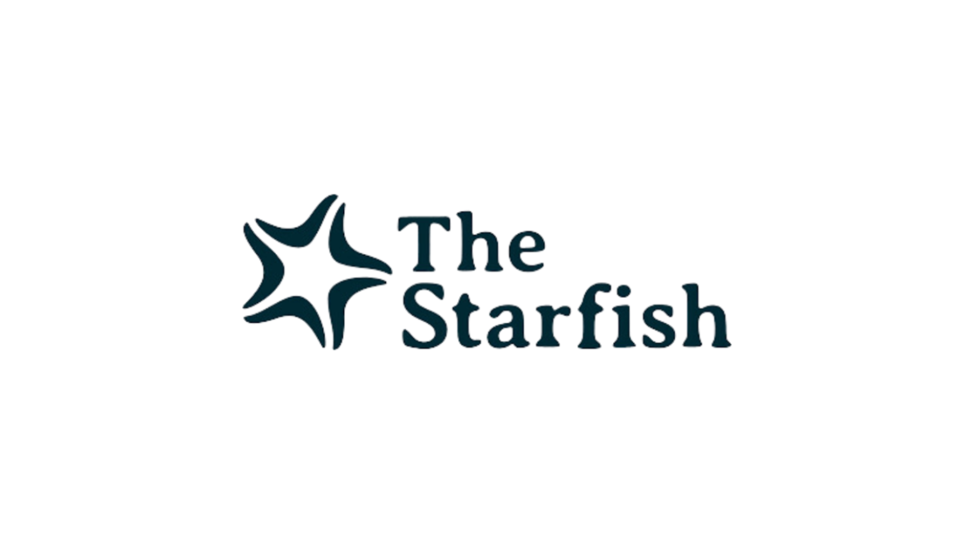A starfish inside a square with a salmon color.